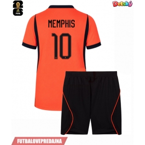 Lacne Dětský Futbalové dres Holandsko Memphis Depay #10 MS 2026 Krátky Rukáv - Domáci (+ trenírky)